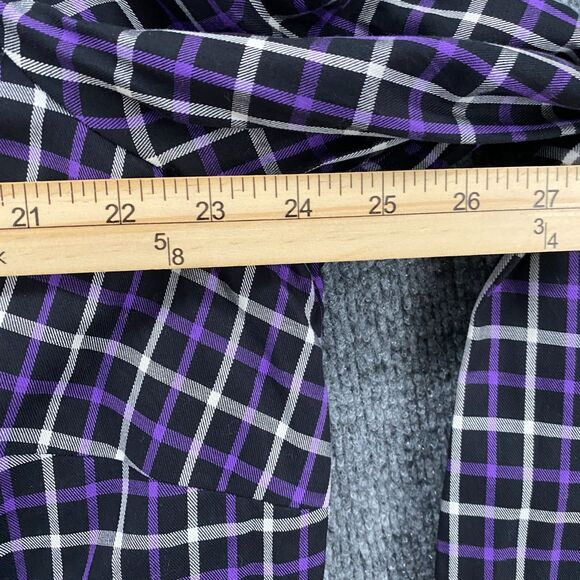 Chaps Shirt Womens 2X Blue Plaid Button Up Long Sleeve Career Office Preppy - Picture 7 of 8